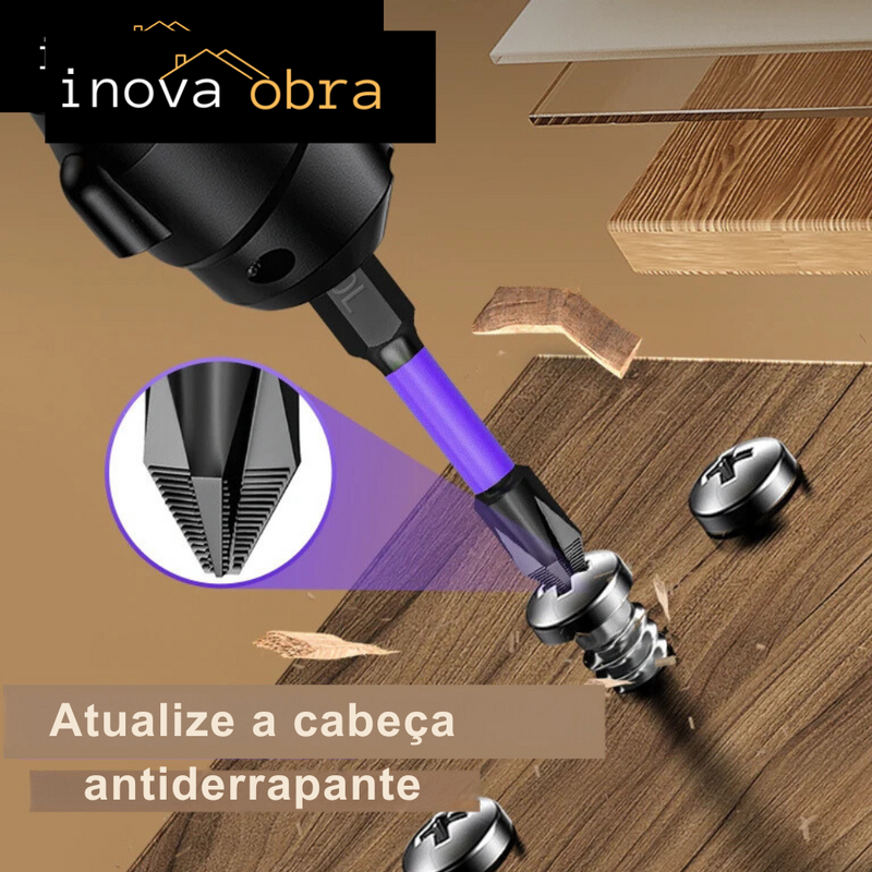 Conjunto de Bits de Impacto PH2 com Cabeça Magnética para Chave philips