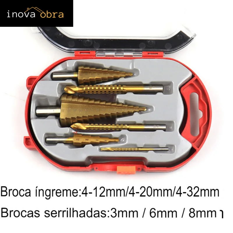 Conjunto de 6 Brocas Escalonadas