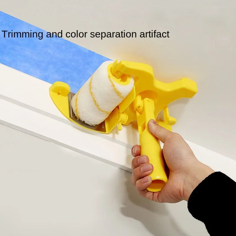 Multifunctional Clean-Cut Paint Edger Roller Brush Household Home Wall Ceilings Decorative Painting Tools Kit with Rod and Tray